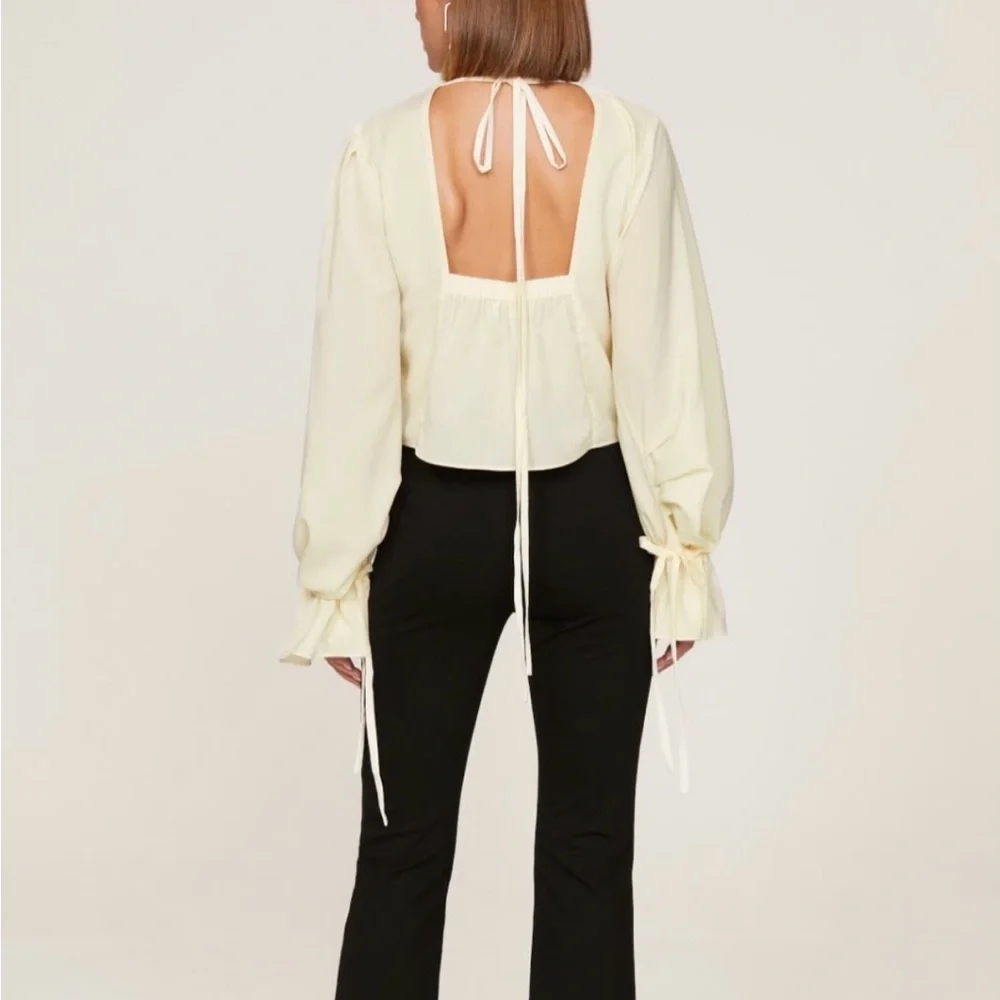Osman Yousefzada Draped Tie Sleeve Blouse - Picture 2 of 4